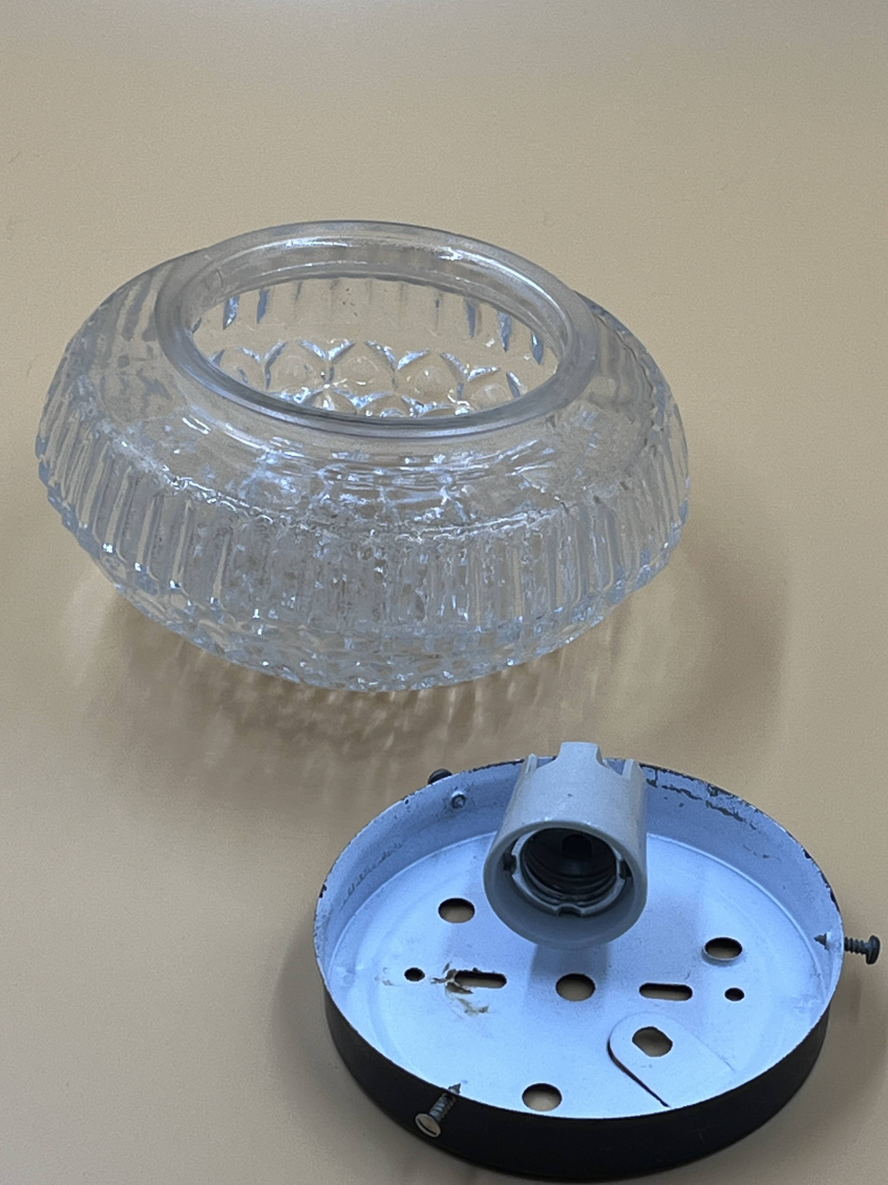 Vintage relief-moulded glass ceiling light