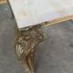 Table basse vintage en marbre et laiton