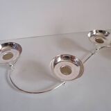 4-light silver metal candle holder