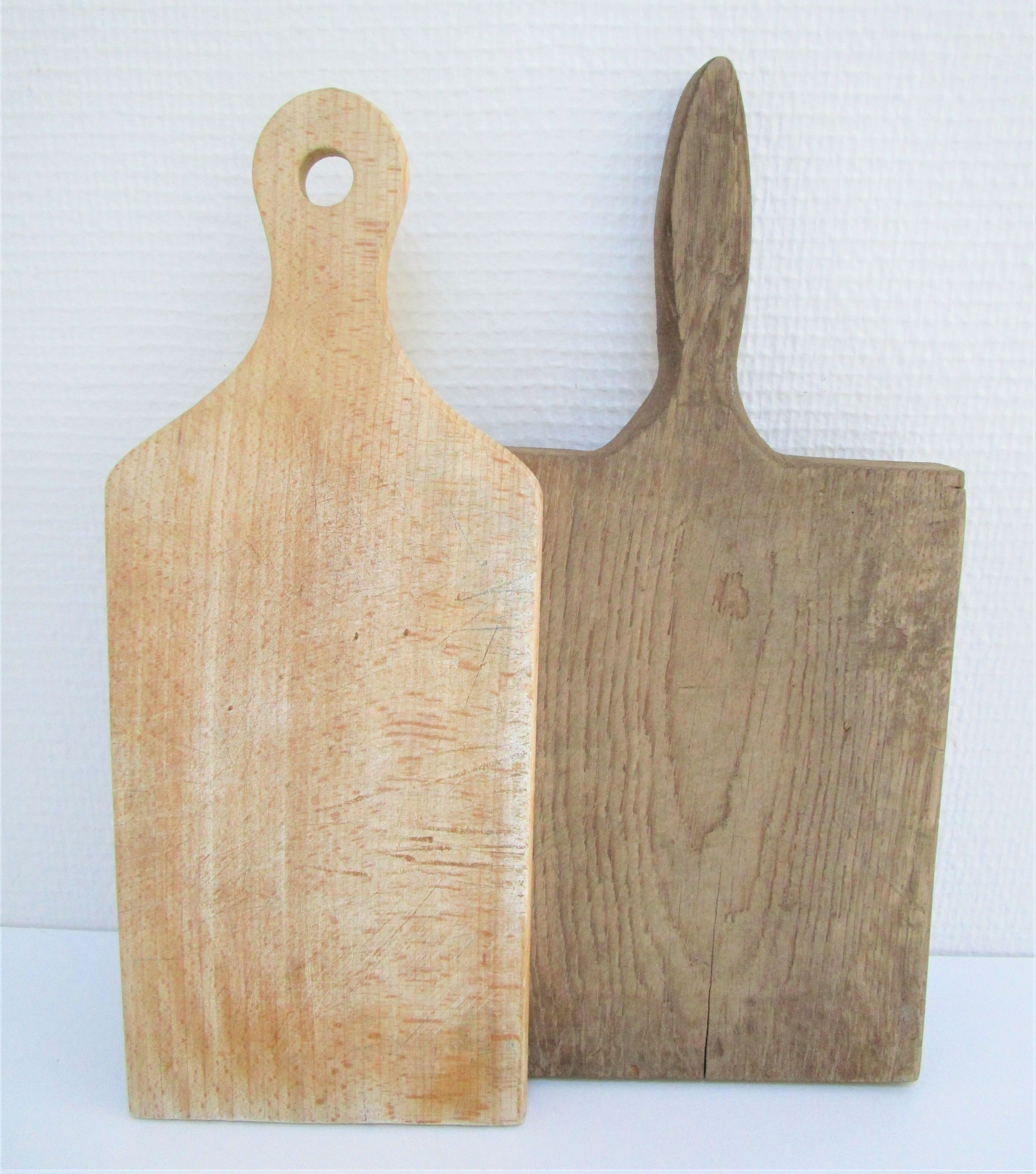 Two vintage solid wood cutting boards