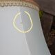 Pagoda lampshade in ecru silk, pink/beige stripe (diam 50 cm) vintage