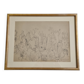 Heliogravure after Raoul Dufy – Fashion or Salon Scene (43 x 34 cm)