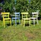 Série de 4 chaises Baumann en bois pastel