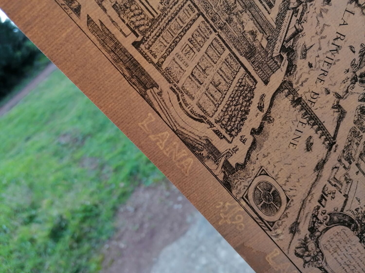 Old map of Paris by Melchior Tavernier