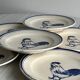 Set of 6 hand painted plates with rooster motif