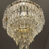 Chandelier with glass and brass tassels