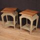 Pair of painted design bedside tables from the 80s