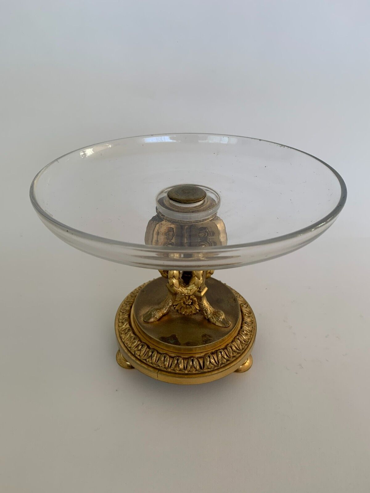 Napoleon iii table cup in bronze and fine nineteenth gilded glass