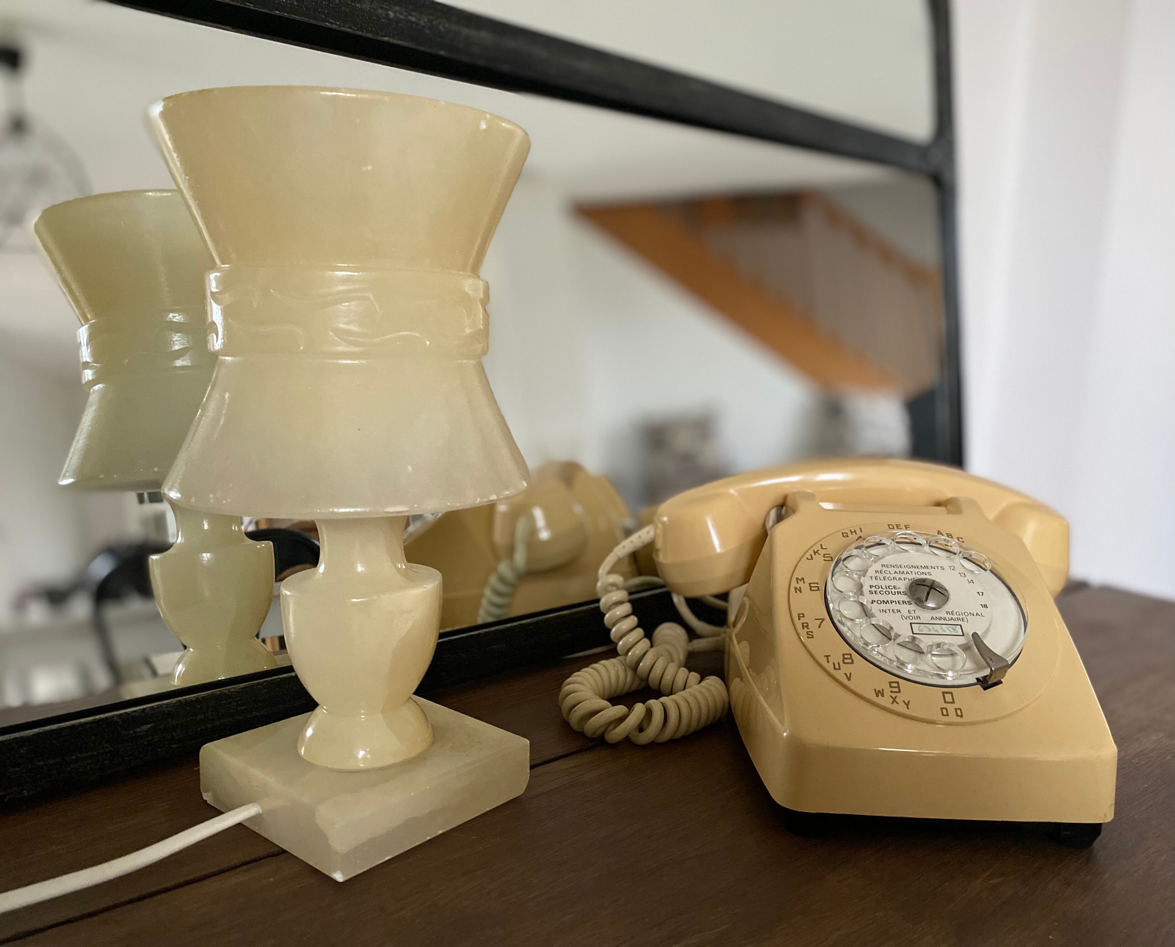 Alabaster bedside lamp