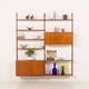 Hansen and Guldborg teak wall unit with a bar cabinet, Denmark 1950s