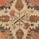 3x11 Red & Beige Oriental Vintage Runner Rug, 107x336Cm