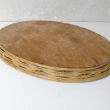 vintage rattan and mother-of-pearl tray
