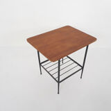 Teak and metal side table, The Netherlands 1950's