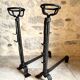 Pair of 18th century wrought iron andirons, log-carrying andirons