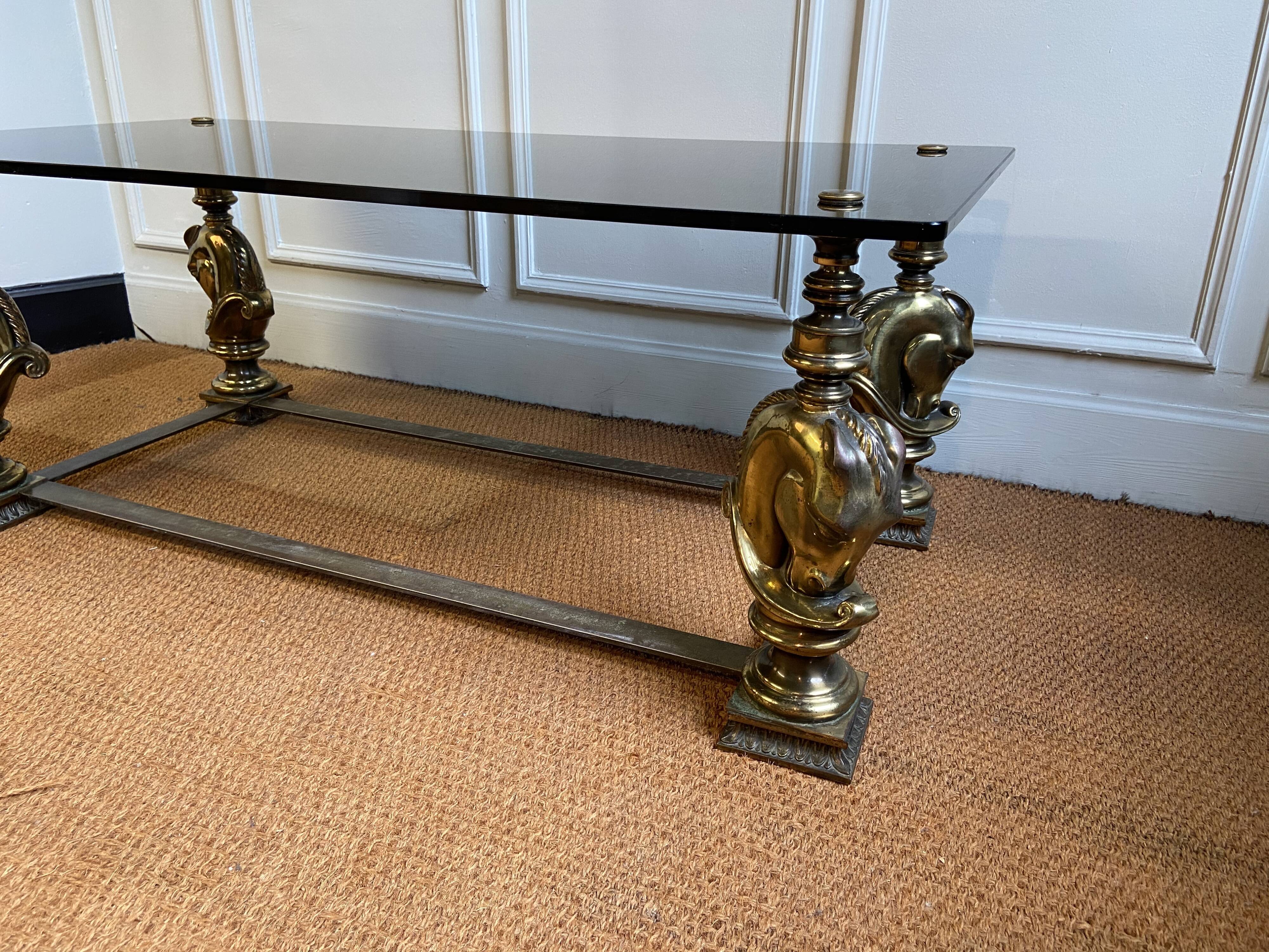 Bronze bass table with horse head