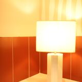 Lampe la Luco finition laquée blanc & or blanc