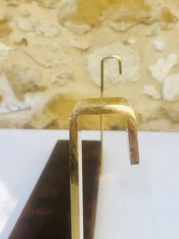 Étagère murale à suspendre vintage laiton et bois