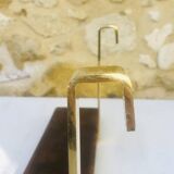 Vintage brass and wood hanging wall shelf