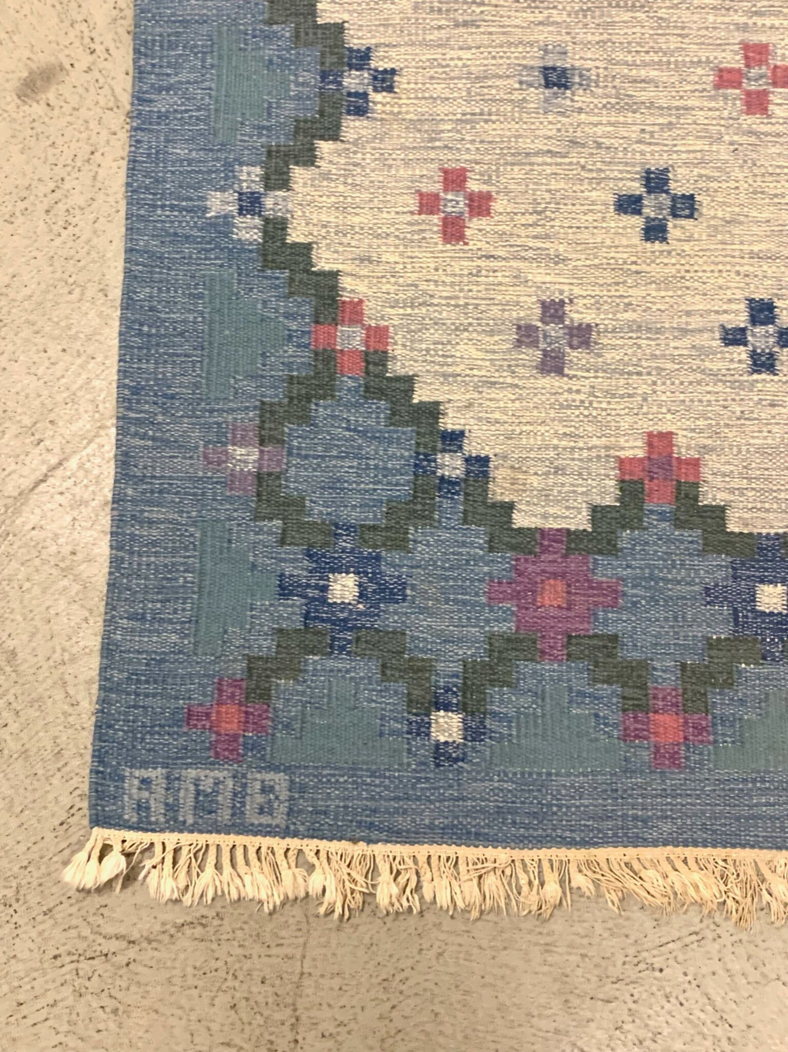 Swedish midcentury carpet röllakan 1960s