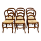 6 Louis Philippe chairs in solid wood and straw