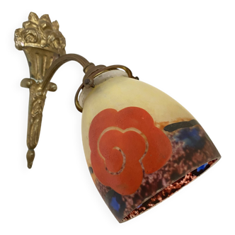 Applique  ancienne en bronze et pate de verre