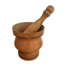 Mortar and pestle in turned wood