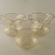 Set of 3 Vintage Glass Bell Shades in Smoked Amber Glass with Scroll Motif 5596