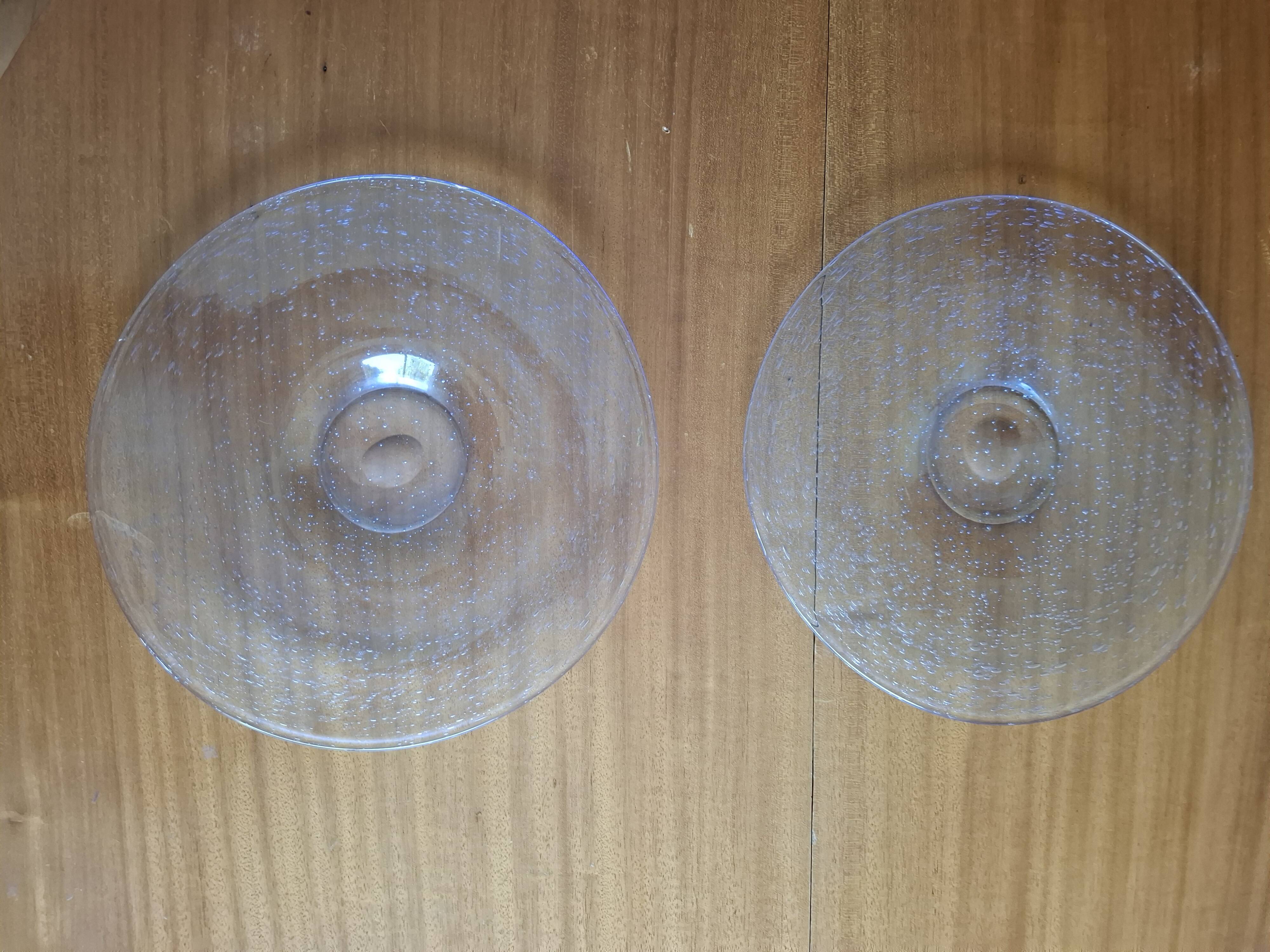 Vintage Biot bubble glass plates/dishes 30 cm