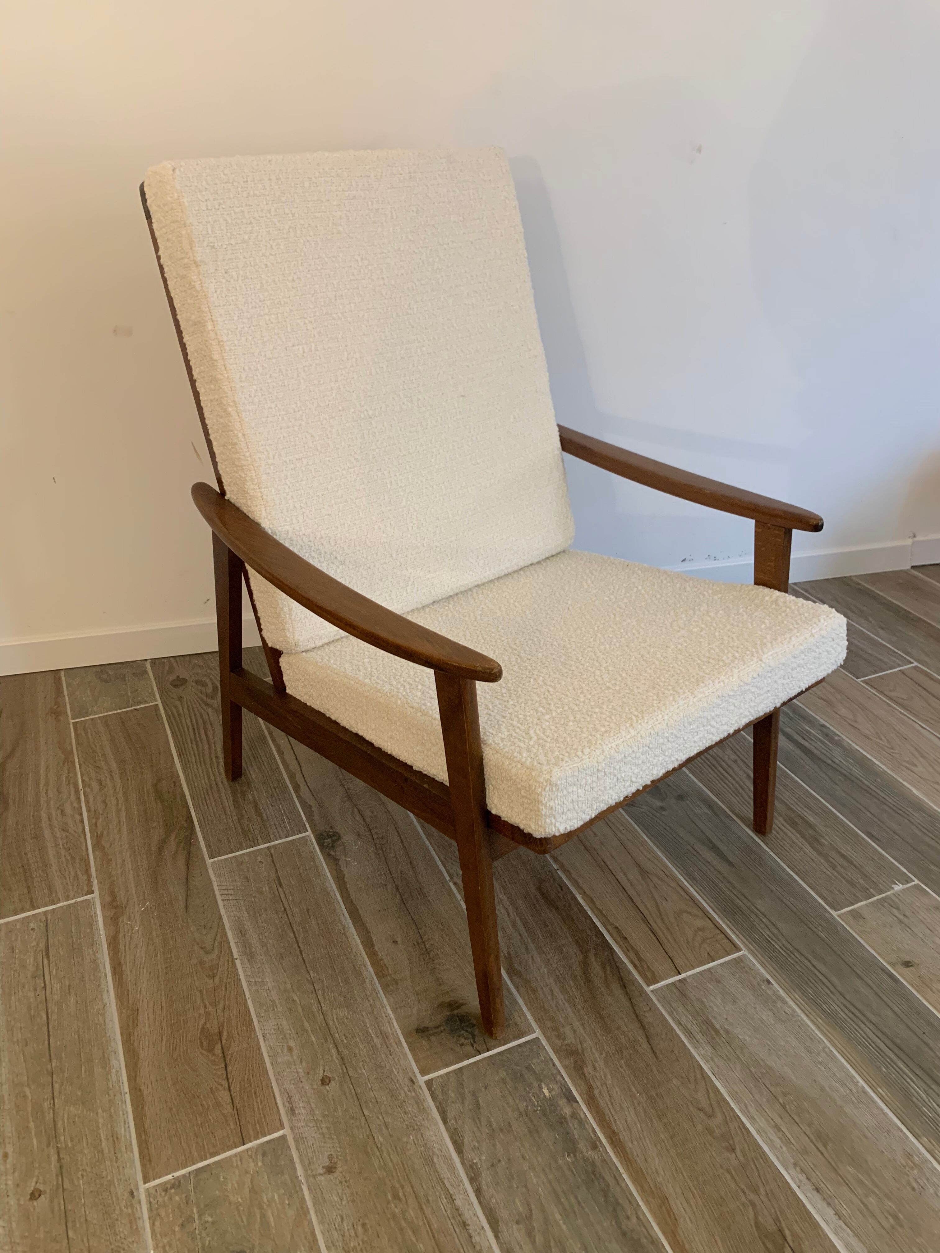 Scandinavian armchair redone fabrics buckles