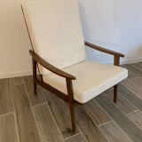Scandinavian armchair redone fabrics buckles