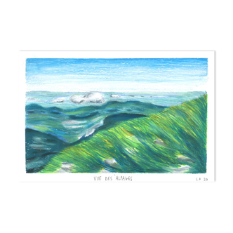 Original drawing "View of the Alps"