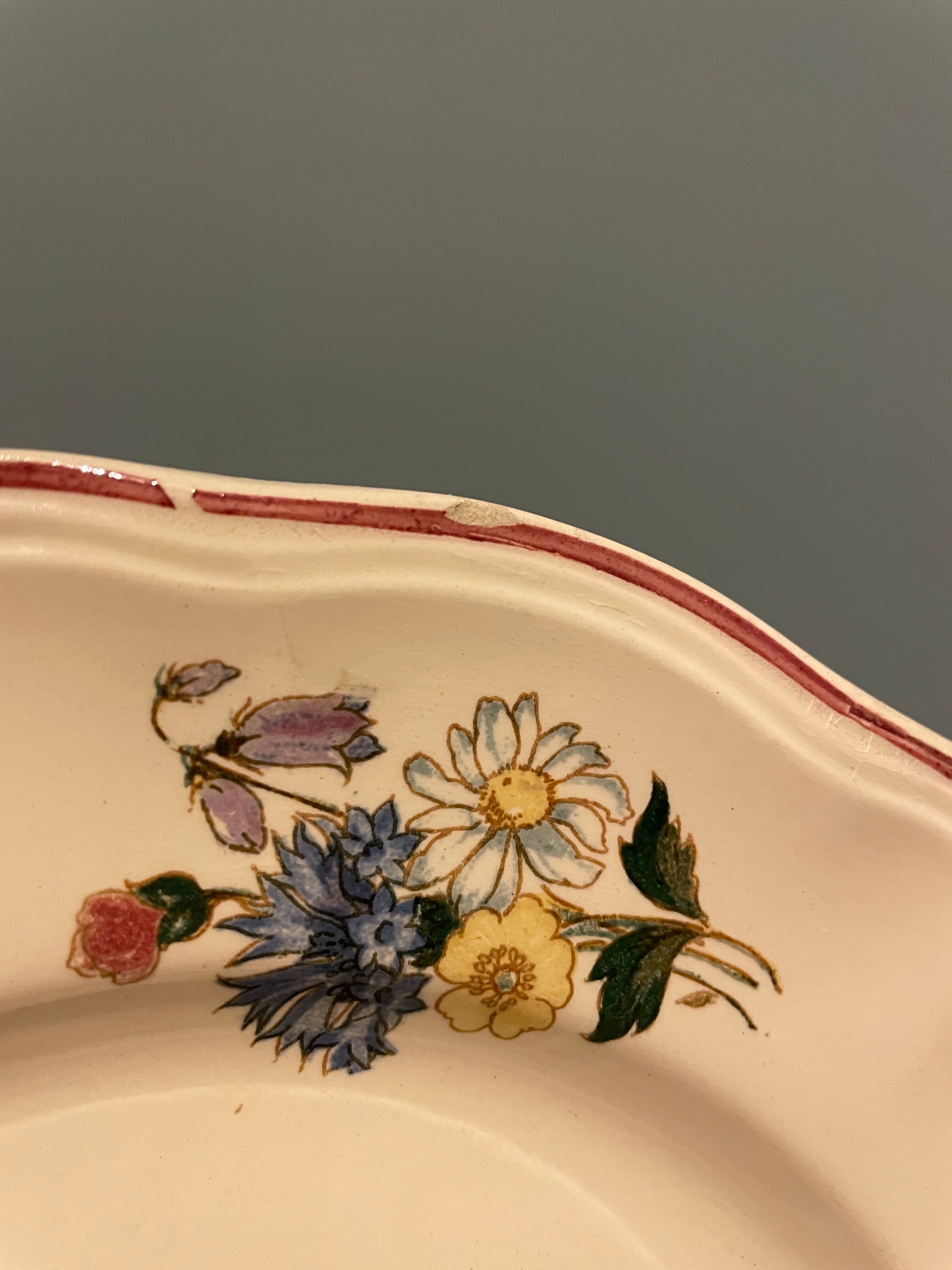 Set of 10 small plates Digoin Sarreguemines, Agreste model