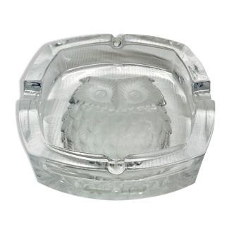 "OWL" head glass ashtray