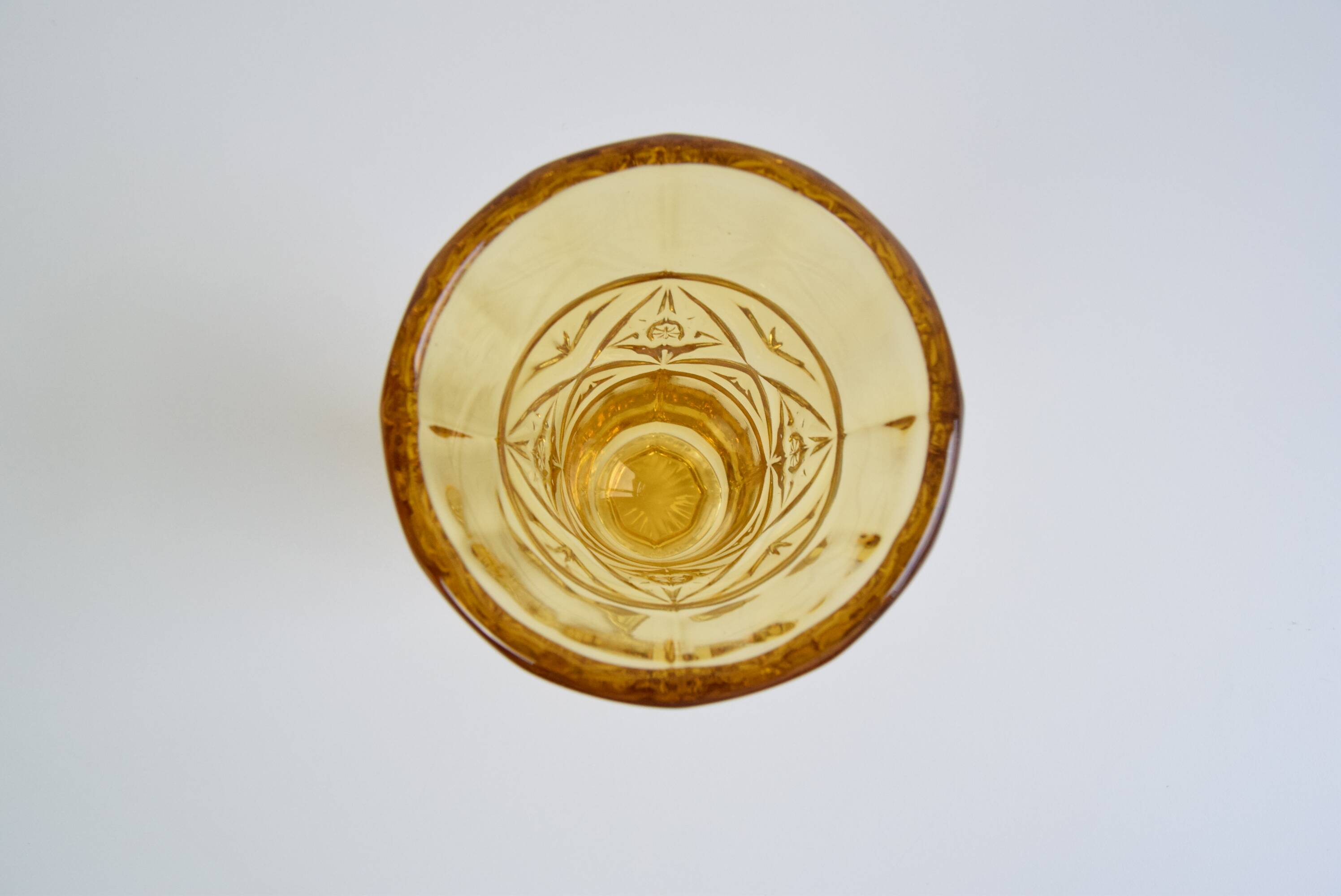 Art Deco Amber Glass Vase, 1940's.