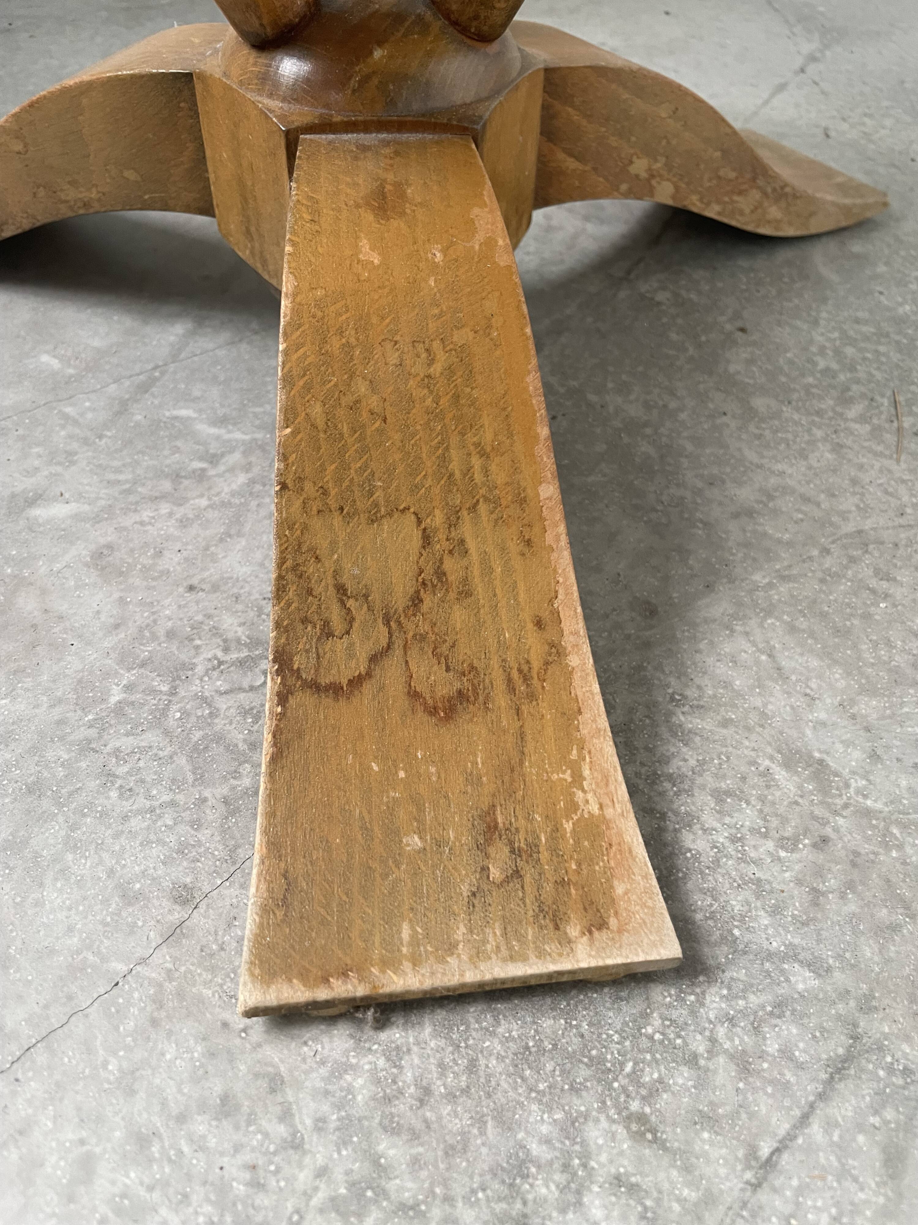 Art deco mirror pedestal table in walnut 1930