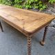 Antique French draper's table in oak, shop counter, work table, 6 feet, circa 1750–1850.