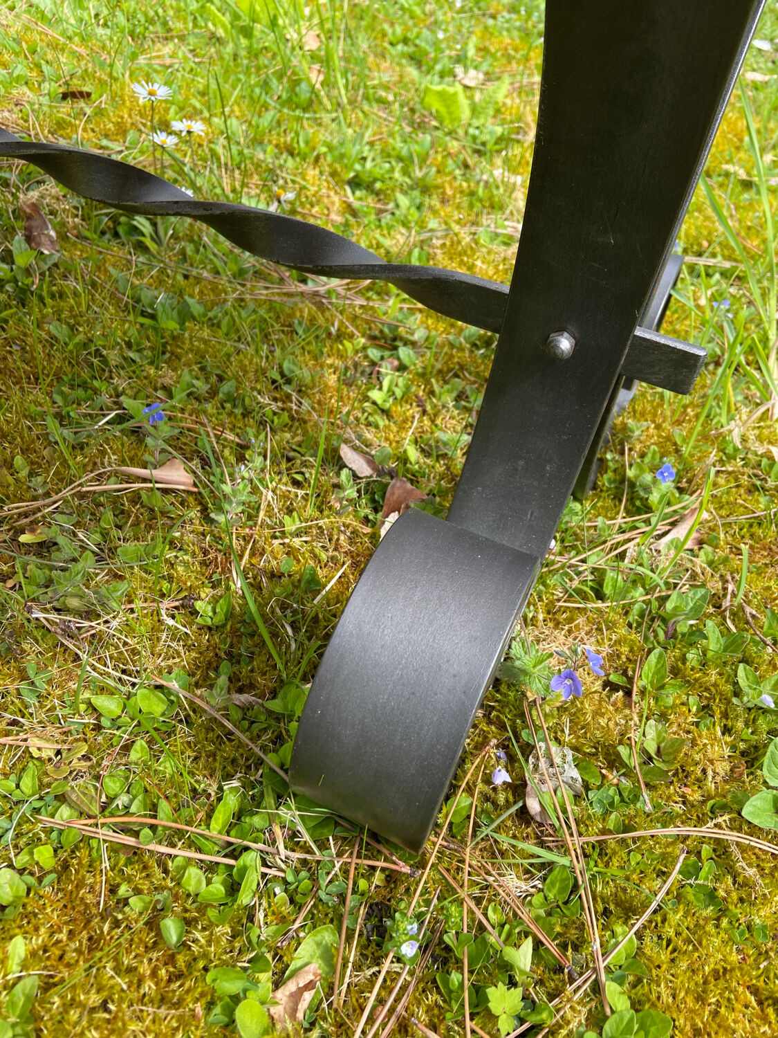 Coffee table mosaic wrought iron 60s