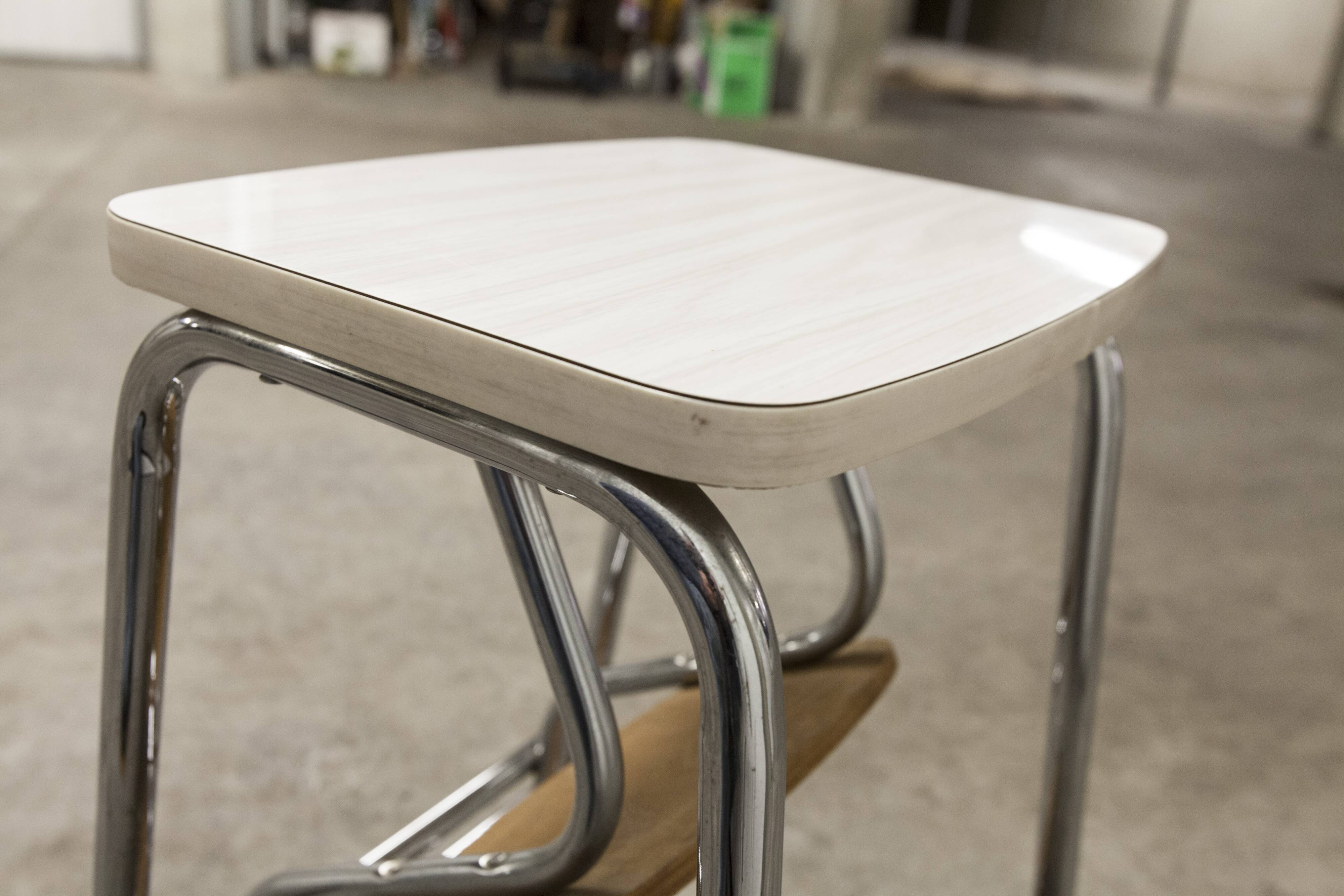 Stepladder stool 3 steps formica 1970