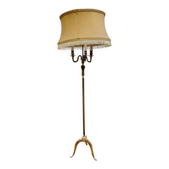 Tripod bronze floor lamp