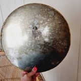 Round brass and copper mirror