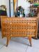 Commode bois et rotin vintage pieds compas