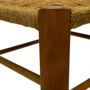Tabouret vintage années 60 en chêne avec assise tressée