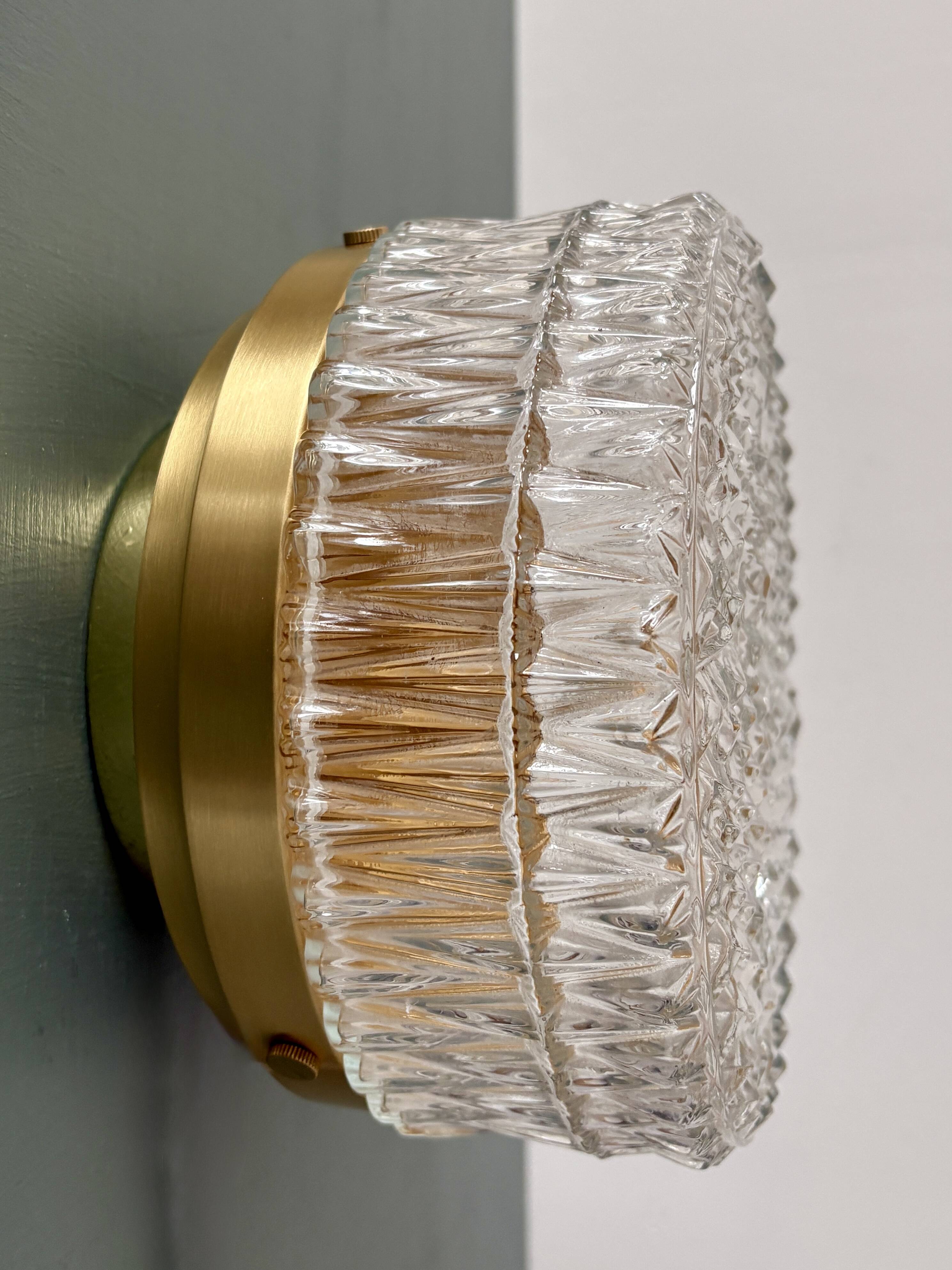 Vintage moulded glass wall or ceiling light globe