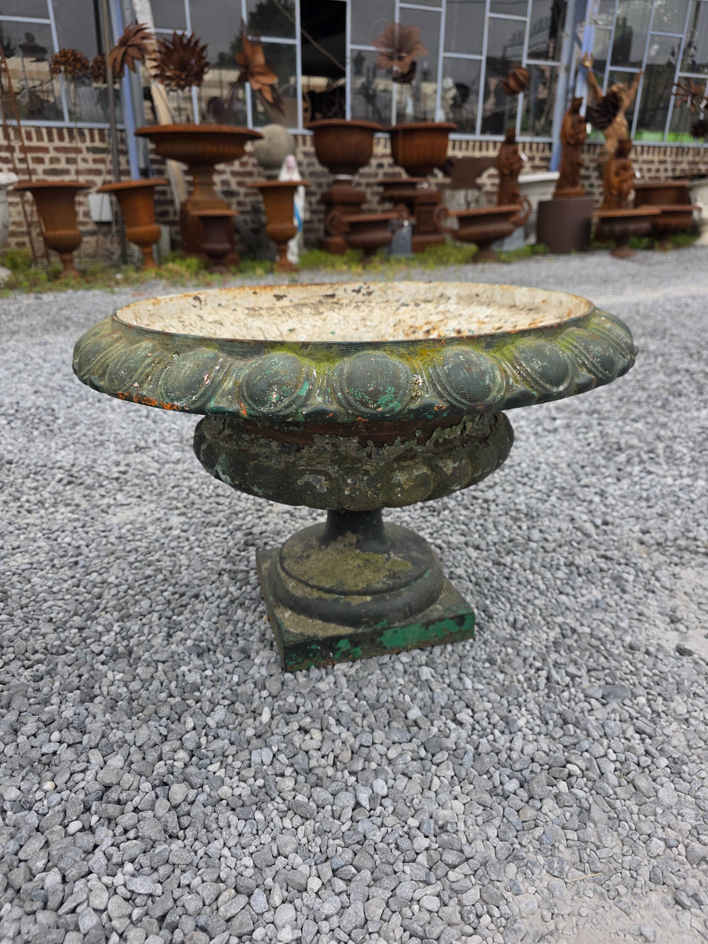 Pair of Medici vases in cast iron from the 19th century, 55cm wide.