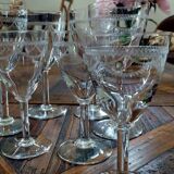 Set of 8 engraved crystal glasses – Louis XVI style