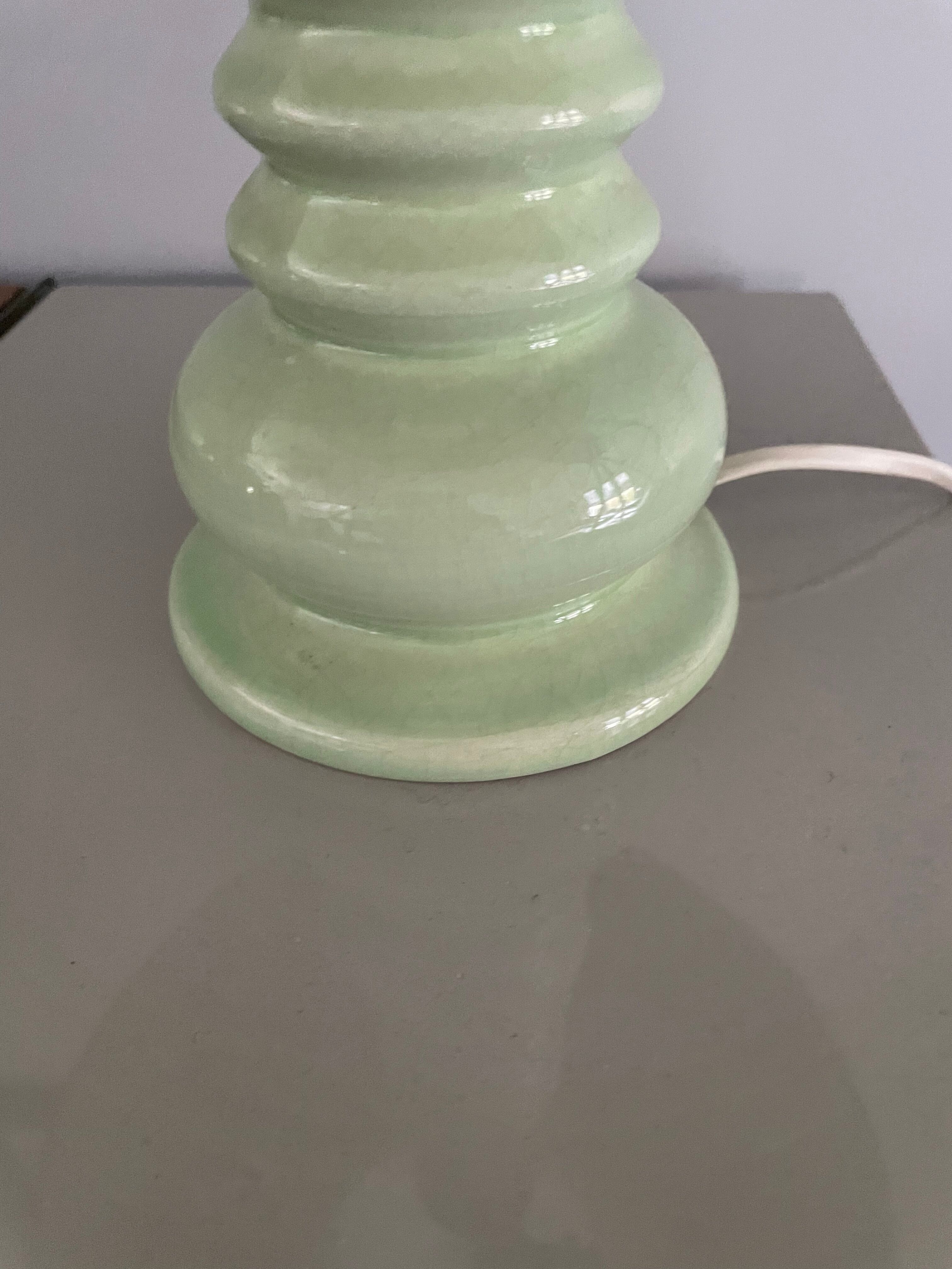 Lampe vintage pastel abat-jour raphia