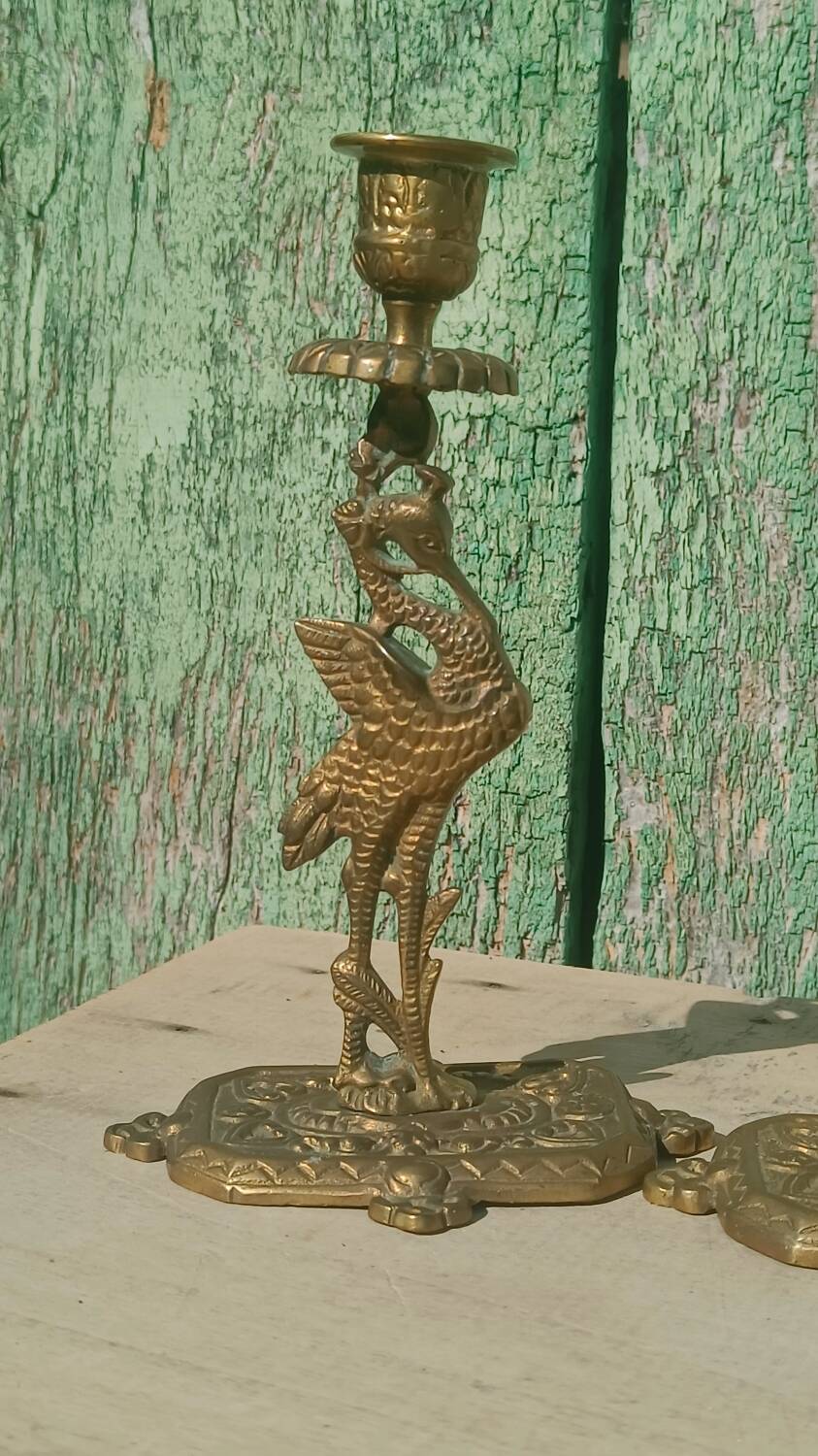 Antique bronze candlesticks