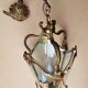 Bronze lantern Louis XV style in working order, curved glasses