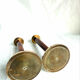 Pair of Danish Art Deco Candle Holders  in Wood & Brass