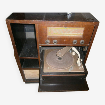 Ancien meuble radio tsf et tourne disque "philips" type ff604a,  année 1950